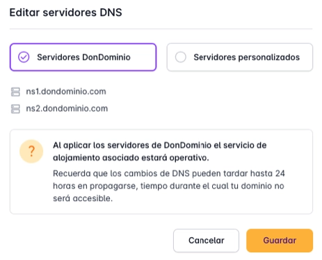 Custom DNS screenshot